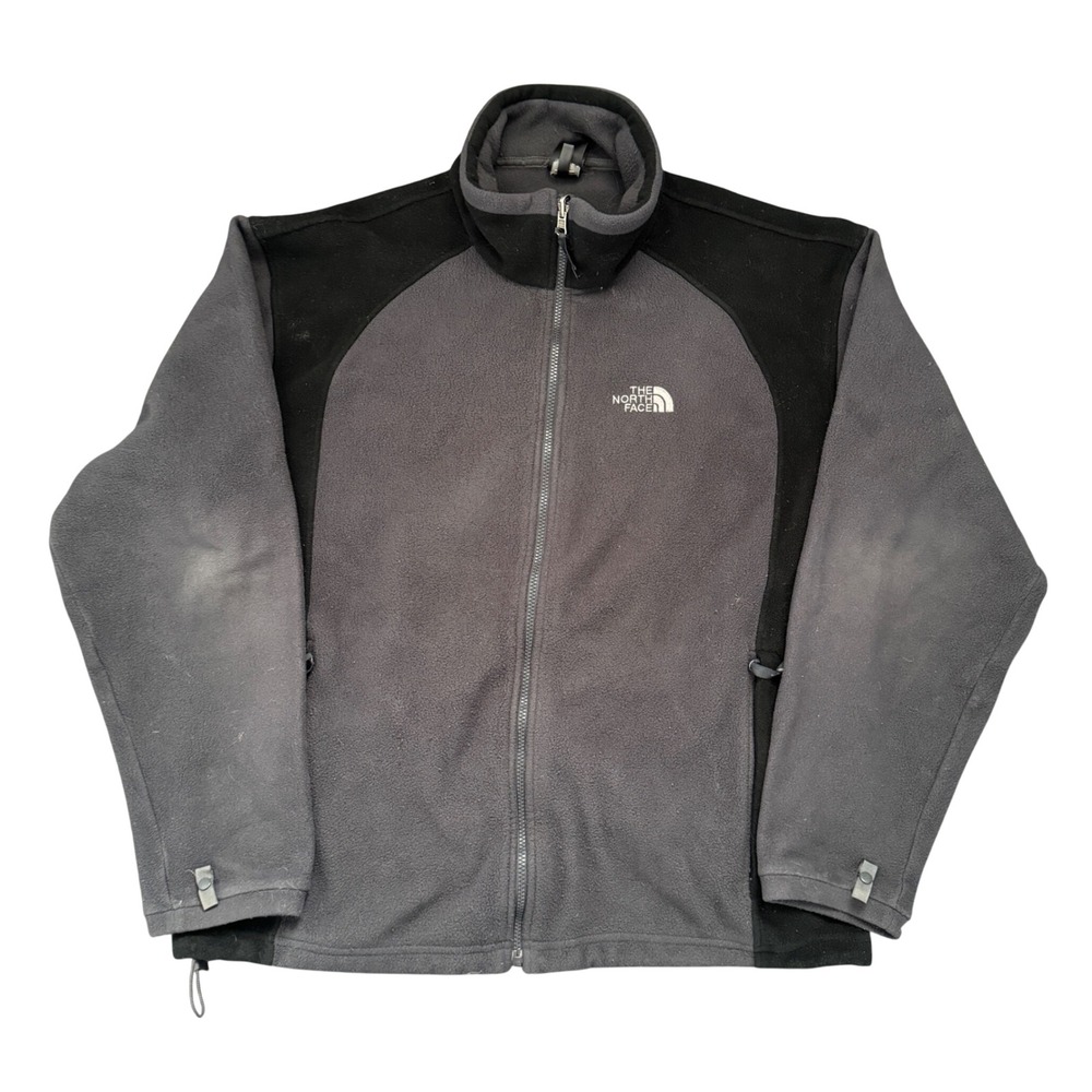 The North Face Mens Denali Fleece Jacket Gray Black Full Zip Mock Neck XL